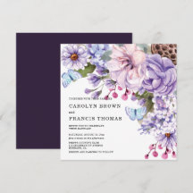 Bloemen Paarse Waterverf bruiloft