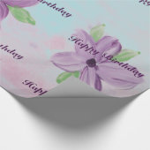 Bloemen Paarse Waterverf geschenkverpakking met ha Cadeaupapier (Hoek)