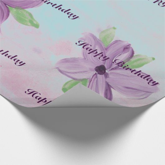 Bloemen Paarse Waterverf geschenkverpakking met ha Cadeaupapier (Hoek)