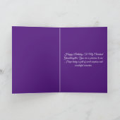 Bloemen Paarse Waterverf Hart 13e Verjaardag Kaart (Binnen)