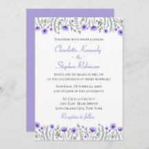 Bloemen Paarse Waterverf Wildflower Bruiloft Bloem