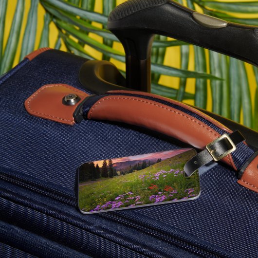 Bloemen | Paarse wilde bloemen Colorado Bagagelabel (Voorkant Insitu 3)