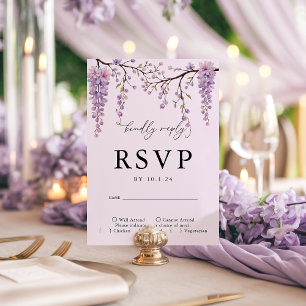 Bloemen Paarse Wisteria Branches Huwelijk RSVP Kaa