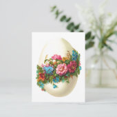 Bloemen Paasei Feestdagenkaart (Staand voorkant)