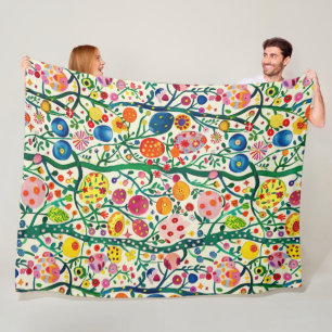 Bloemen Paasei Plant Fleece Deken