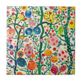 Bloemen Paasei Plant Tegeltje (Voorkant)