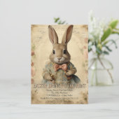 Bloemen Paashaas Brunch Egg Hunt Kaart (Staand voorkant)