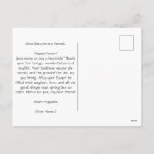 Bloemen Paashaas Denken aan je Lavendel Feestdagenkaart (Achterkant)