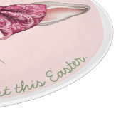 Bloemen Paashaas Glas Snijplank (Hoek)