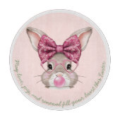 Bloemen Paashaas Glas Snijplank (Voorkant)