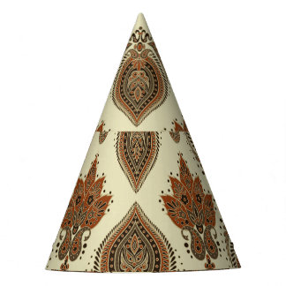 Bloemen paisley, Aziatische textiel patroon. Feesthoedjes