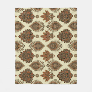 Bloemen paisley, Aziatische textiel patroon. Fleece Deken