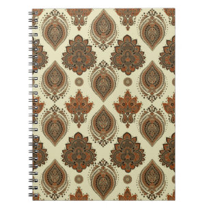 Bloemen paisley, Aziatische textiel patroon. Notitieboek