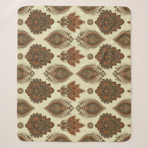 Bloemen paisley, Aziatische textiel patroon. Sherpa Deken
