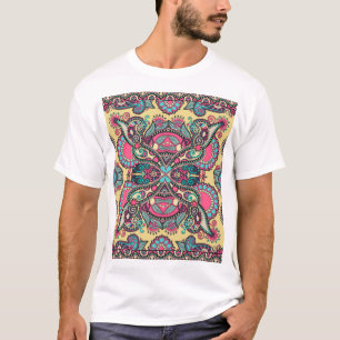 Bloemen Paisley Bandanna: traditionele sierbloemen T-shirt