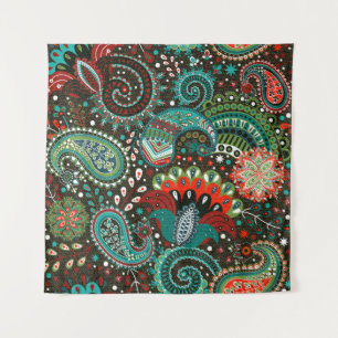 Bloemen paisley: naadloze patroonelementen. wandkleed