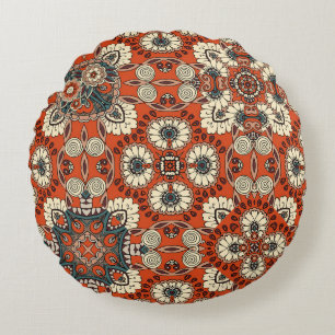 Bloemen Paisley Tapestry Fabric Print Rond Kussen