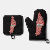 Bloemen Palestina kaart Koepel van Rock al quads G Ovenwant & Pannenlap Set (Voorkant)