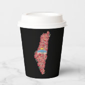 Bloemen Palestina kaart Koepel van Rock al quads G Papieren Bekers (Voorkant)