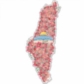 Bloemen Palestina kaart Koepel van Rock al quads G Sticker (Voorkant)