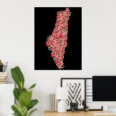 Bloemen Palestina kaart kunst-vrijheid voor Palest Poster (Thuiskantoor)