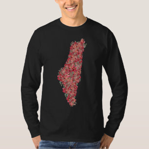 Bloemen Palestina kaart kunst-vrijheid voor Palest T-shirt