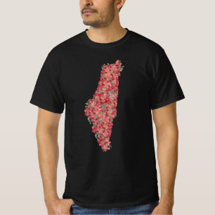 Bloemen Palestina kaart kunst-vrijheid voor Palest T-shirt