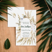 Bloemen Pampas gras douche uitnodiging