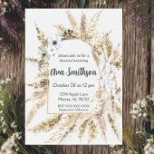 Bloemen Pampas gras douche uitnodiging
