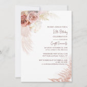 Bloemen Pampas Grass Terracotta 80e verjaardag Kaart (Voorkant)