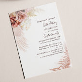 Bloemen Pampas Grass Terracotta 80e verjaardag Kaart