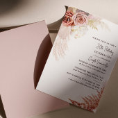 Bloemen Pampas Grass Terracotta 80e verjaardag Kaart