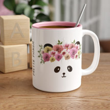 Bloemen Panda Beer Meisje Schattige Gepersonalise