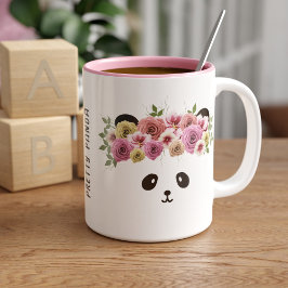  Bloemen Panda Beer Meisje Schattige Gepersonalise Tweekleurige Koffiemok