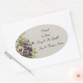  Bloemen Pansies Gebed Quote Aanpassen Ovale Sticker (Envelop)