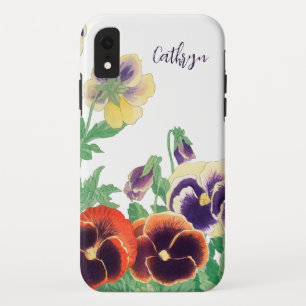 Bloemen Pansies Silhouet:  bloemschilderij Case-Mate iPhone Case