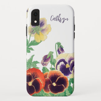 Bloemen Pansies Silhouet:  bloemschilderij Case-Mate iPhone Case