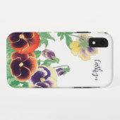 Bloemen Pansies Silhouet:  bloemschilderij Case-Mate iPhone Case (Achterkant (horizontaal))