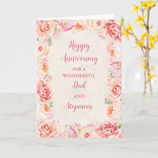 Bloemen Papa en stiefmoeder bruiloft Jubileum Kaart (Gele Bloem)