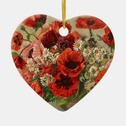 bloemen, papaver keramisch ornament (Voorkant)