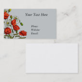 Bloemen, papavers en dadijzen, handgemaakte kunst visitekaartje (Voorkant / Achterkant)