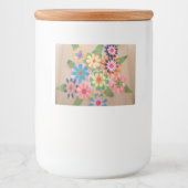 Bloemen papier-snijden voedselcontainer etiket (Voorkant)