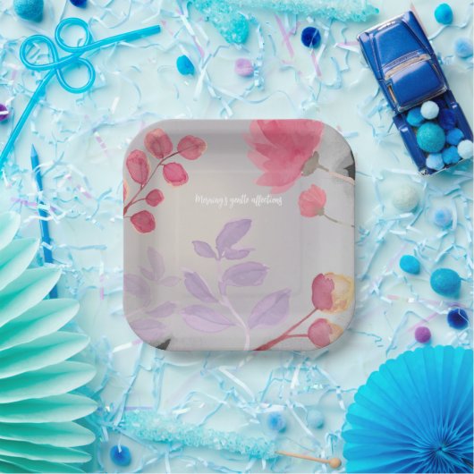 Bloemen Papieren Bordje (Feest)