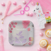 Bloemen Papieren Bordje (Feest)