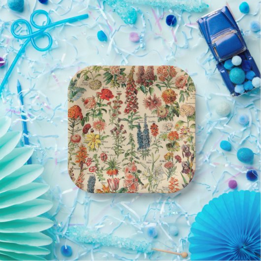  bloemen papieren bordje (Feest)