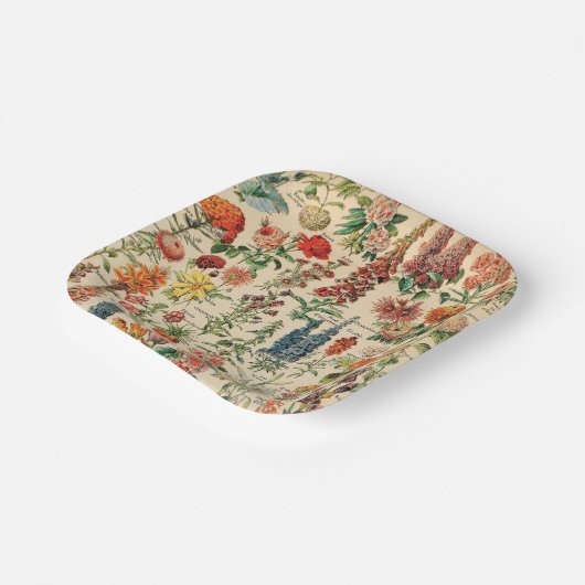  bloemen papieren bordje (Gebogen)