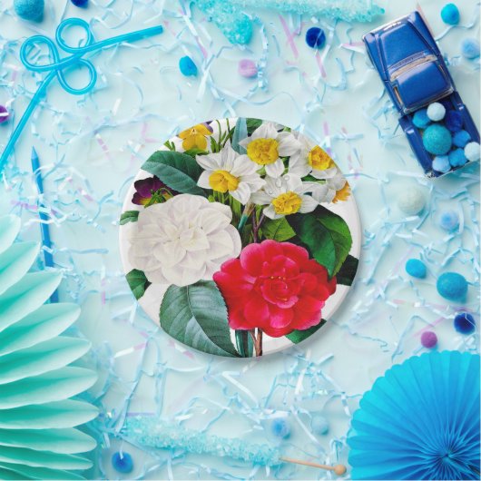  bloemen papieren bordje (Feest)