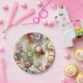  bloemen papieren bordje (Feest)