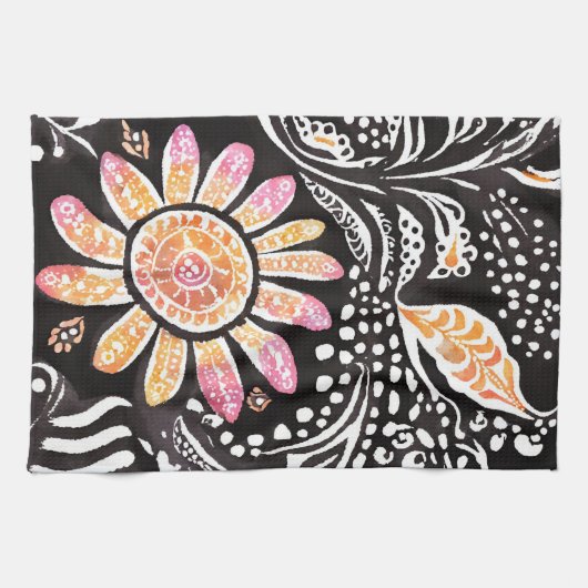 Bloemen Parels AI kunst Keuken Handdoeken (Horizontaal)