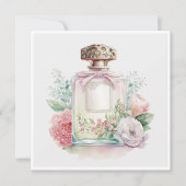 Bloemen  parfumflesje vlak notitiekaartje (Voorkant)